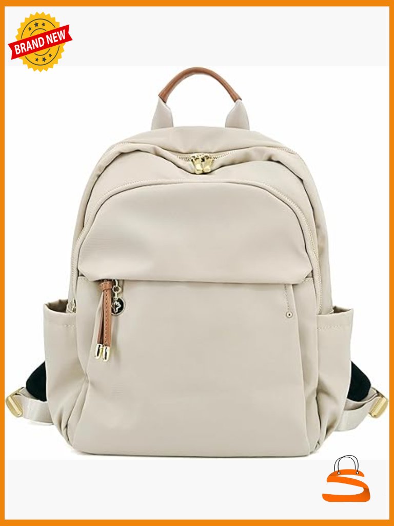 Backpack Purse For Women, Nylon Daypack With Gold Hardware, Lightweight